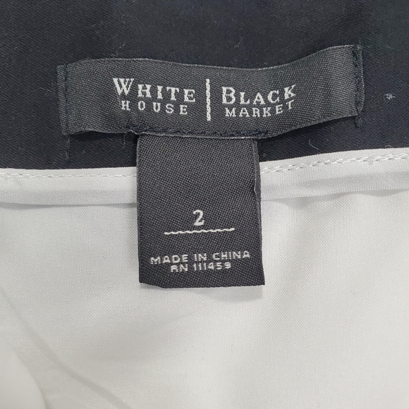 WHBM White House Black Market Mini Pencil Skirt Size 2 Black White Blue - Picture 4 of 9